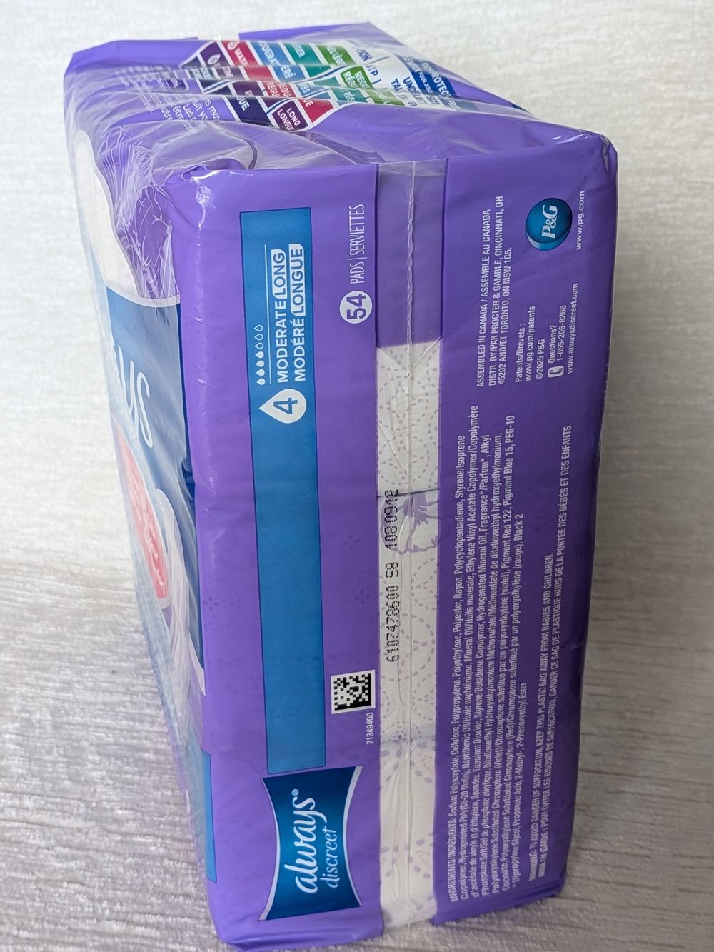 Always Discreet Moderate 4 Long Pads - 54 count Pack NWT - Picture 4 of 14